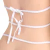 Venda imperdível!! Moda Mulheres Sexy Lingerie Nightwear Lace Floral Vestido branco Pijamas Bra G-String Set Underwear