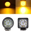 Wysyłka przez DHL 4inch 27 W 2000LM 2000K LED Work Light Spot Powódź w pobliżu Daleki Lampa Robocza Żółta żarówka do ciągnika do ciągnika Offroad