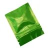 200 Pz 6 * 8 cm Verde Riutilizzabile Mylar Sacchetto con chiusura a zip con Tacca a Strappo Foglio di Alluminio Lucido Sacchetto di Imballaggio con Chiusura a Zip per Campione di Grani di Caffè