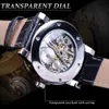 Winner Retro moda negro plata reloj diamante diseño manos luminosas reloj de pulsera mecánico para hombres marca superior lujo reloj masculino