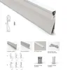 50 X 1M комплекты / много плоского алюминиевый профиль для светодиодного бара и алюминий под стеной базового угла света для встраиваемых настенных светильников