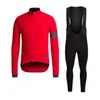 Uomini Rapha Cycling Jerseys Set Set maniche lunghe Autunno Bike Wear Comfortable Traspibile New Racing Suit Bib Pants Set Y20112103