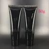 50g 100g 160g Empty Black Soft Squeeze Cosmetic Packaging Refillable Plastic Lotion Cream Tube Screw Lids Bottle Container