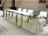 Moda cor branca de cor gelo seda mesa sólida saia mesa de casamento rodapé de 20 pés de comprimento decoração de festas de casamento de aniversário suprimentos de chá de bebê299h