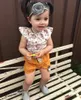 Yaz Yenidoğan Giyim Seti Prenses Floral Tank Top Bowknot Şort Pantolon 2 PCS Kız Giysileri Bebek Kıyafetleri Toddler Kids1648263