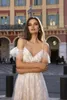 Tina Valerdi 2019 Abiti da sposa in pizzo A Line Spaghetti Backless Abiti da sposa da sposa robe de mari￩e Abito da sposa da strada taglie forti