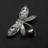 Fashion Matching Freshwater Pearl Brosch Smycken Zircon Diamond Dragonfly Brosch Tomt torn