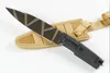 Hochwertiges Outdoor Survival Gerades Messer 8Cr13 Titanbeschichtete Klinge ABS-Gummigriff Feststehende Messer mit Nylonscheide