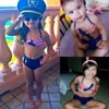 Bebek Kız Kore Tarzı Bikini Çocuk Kız Mayo Bebek Mayo Fırfır Yay Yüksek Bel Prenses Üç Adet Swim Sevimli mayo 3 adet set