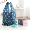 6 Stile New Fashion Printing faltbare grüne Einkaufstasche Tote Falttasche Handtaschen Praktische Aufbewahrungstaschen mit großem Fassungsvermögen