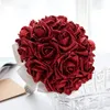 Gold Wedding Bridal Bouquets with Handmade Flowers Sequins Red Rose Wedding Supplies Bride Holding Brooch Bouquet CPA15863086885