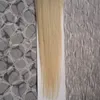 100g nastro nelle estensioni dei capelli umani Macchina dritta Capelli remy su adesivi nastro invisibile PU Skin Weft # 613 Blonde