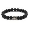 Natural Black Lava Stone turchese gufo braccialetto di fascino Vaolcano pietra aromaterapia olio essenziale bracciale diffusore per le donne gioielli Yoga