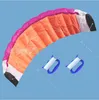 New High Quality 2m Nylon Dual Line Parafoil Kite With Control Bar Line Power Braid Sailing Kitesurf Rainbow Sports Beach