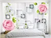 Groothandel-3D foto behang custom 3d muur muurschilderingen behang moderne mooie frame rose bloem wijnstok kunst achtergrond muur schilderij decoratie