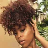 Neuankömmling Afro Kinky Curly Puff-Pferdeschwänze mit Clip Detox-Haar-Accessoire, kurze, hohe Kordelzug-Pferdeschwänze für schwarze Frauen