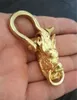 Edition Dragon Head Fob Solid Brass key chain Ring hook wallet clip Copper Gift Halloween Cosplay Key Ring Car Keychain Pendant4355999117