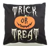Halloween decorative abstract pumpkin treat or trick home decor square throw pillow case covers cotton linen pillowcases for couch patio