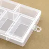 Caja de almacenamiento transparente de plástico vacía con 6 compartimentos para joyería, contenedor para decoración de uñas, organizador de artículos diversos SN12931023863