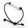 Fashion latest design freshwater pearl jewelry set natural fresh water white pearl leather rope necklace and pearl bracelet