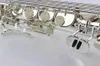 Märke Musikinstrument Suzuki sopran B (B) Saxofon Pearl Knappar Högkvalitativ mässing Silver Pläterad Utsökt Sax med väska