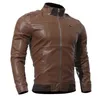 Homens Pu Jaquetas Casacos Casaco De Couro De Motocicleta Homens Outono Primavera Vestuário De Couro Masculino Casual Casacos Roupas Plus Size XXXL