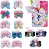 Multi Group 8 "Lub 5" Hair Bow Girl Kolorowa Geometria Print Łuk Barrettes Dziewczyna Rainbow Girl Hairbands Dziewczyny Włosy Boże Narodzenie