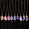 Crystal Quartz Healing Point Chakra Bead Natural Gemstone Ketting Originele Hanger Vrouwen Mannen Sieraden Gouden Gouden Kettingen Verklaring Kettingen