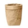 Tvättbar Kraft Paper Bag Fashion Plant Flowers Pots Multifunction Home Storage Bag Gift Package Högkvalitativ förvaringsväskor1230p