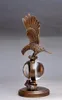 Verzamel bronzen koperen eagle sculptuur mechanische klok tafel horloge standbeeld