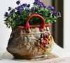 ceramic small vintage flowers Baskets vase home decor crafts room decoration handicraft porcelain figurines wedding decorations