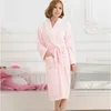 2016 Bath Robe Female Lovers Flannel 6 Colors Night Gown Spa Bathrobe Unisex Bath Robe Women Long Sleeve Kimono Womens Gowns