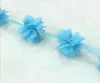 10 Quintal Flor 3D Chiffon Tecido Guarnição Da Fita Do Laço Para O Vestuário De Costura DIY Nupcial Boneca de casamento Boné de Cabelo grampo de Cabelo