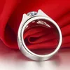 Moda Jóias Fine Jewelry Solitaire Men anel 2ct Cz ​​birthstones 925 Anel de Noivado de Casamento de Prata Esterlina