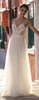 2020 Gali Karten Wedding Dresses A Line Spaghetti Sweep Train Lace Applique Beads Beach Wedding Dress Illusion Cheap Bridal Gown Plus Size