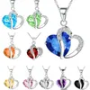 Natural Crystal Love heart Pendant Rhinestone Necklace Classic Swarovski Elements Optional Fashion Class Women Girls Gift Jewelry DHL Free