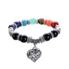 7 Chakra Bracelet Healing Heart Charm Bracelets Wrist Mala Beads stone Yoga Bracelet Chakra Jewelry Mens Womens