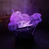 Visual LED Art Decor Nowość 3D Illusion Motorcycle 7 Kolor Gradient Night Light Gifts Xmas Nowy Wystrój Domu Akrylowe Oprawy światła # T56