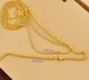 Oro argentato nero 1 5mm 2 4mm 70cm catena di perline Collane Sfera di perline catena di perline in acciaio Fibbia per cintura Collane279D