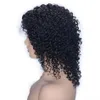 ブラジルのバージンヘアレースフロントウィッグプリプルックショートキンキーカーリー人間の髪のウィッグ黒人女性ナチュラルカラー203z