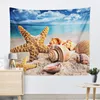 Starfish Shells Pearl Summer Theme Tapestry Wall Hanging Mandala Beach Towel Bohemian Indian Hippie Wall Art High Quality Wall Carpet