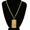 Collier avec pendentif en forme de grand Lion pour hommes, chaîne en corde, or jaune 18 carats, rempli de bijoux solides, style Hip Hop, Style215G3352790