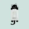 DIY забавный милый черный кот собака крыса мышь Animls переключатель наклейка стены стикеры Главная наклейки Спальня Детская комната свет салон декор