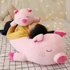 Dorimytrader Kawaii Porco Rosa Brinquedo de Pelúcia Grande Macio Dos Desenhos Animados Gordo Piggy Boneca de Pelúcia Animais Travesseiro para Presente de Menina 80cm 100cm DY502493264160