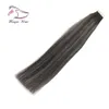 100g 40pcs Silk Straight Tape in Human Hair Extension Balayage 1b Sliver Color (#1b sliver 1b)