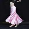 Satin Belly Dance Kjol 2017 Bästsäljande Shining Swing Dancing Kjol Belly Dance Kirt 14 Färger Tillgängliga för Lady VL-L001