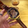 Vanguard de haute qualité New Saratoge V 45 T SQT Rose Gold Skeleton Squelette Automatique Mécanique HETTR GOLD ROSE CAS DE CHARME STRAP WATC 246I