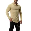 Nowa męska marka O-Neck Nieregularne koszulki Koszulki męskie Casual Z Długim Rękawem T Shirt Slim Fit Fitness Siłownie Koszulki Topy S-2XL J181032