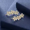 Full Cubic Zirconia Daisy Flower Ear Crawlers svep manschettkroka örhängen 1 par9065762