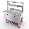 BEIJAMEI fry ice cream rolls maker double compressor fried frozen yogurt making machine Thailand ice cream rolls machine